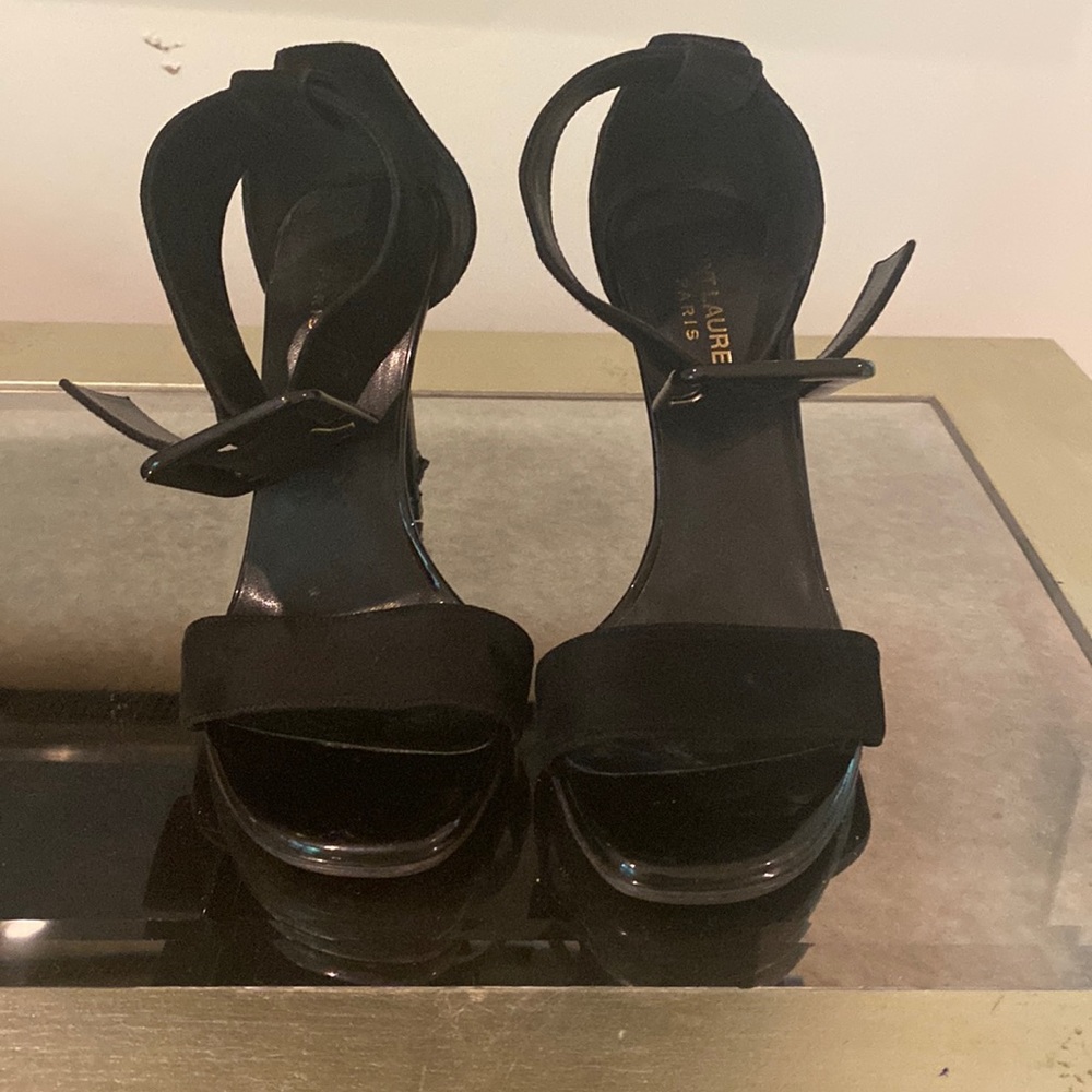 Yves Saint Laurent suede heel with ankle strap